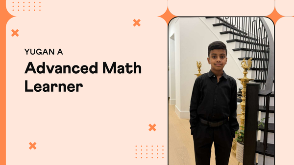 Yugan A, Grade 7 student staying ahead of middle school math, Cuemath